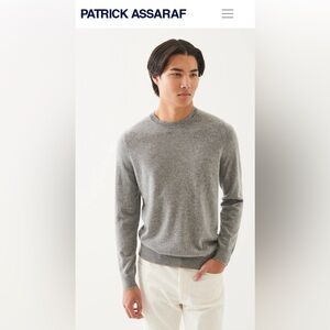Patrick Assaraf Cashmere Men’s Crewneck Sweater Blue/Gray ~New~
